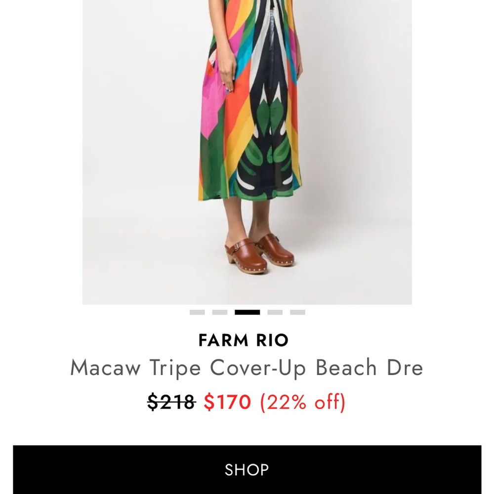 FARM Rio Macaw Tripe Multicolor Cascade Maxi Coverup (2023) - Picture 6 of 7